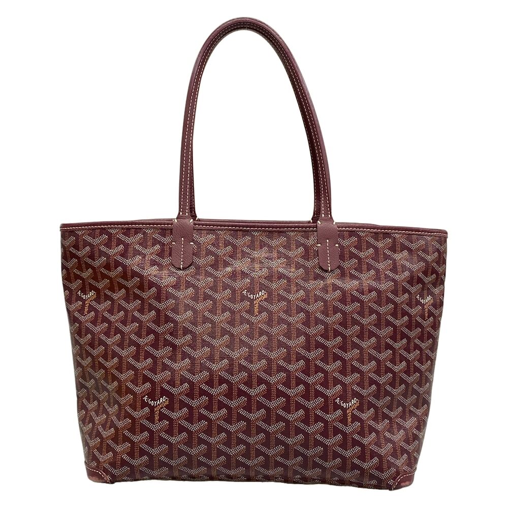 Goyard Artois PM Handbag Burgundy (Bordeaux) Coated Canvas Leather
